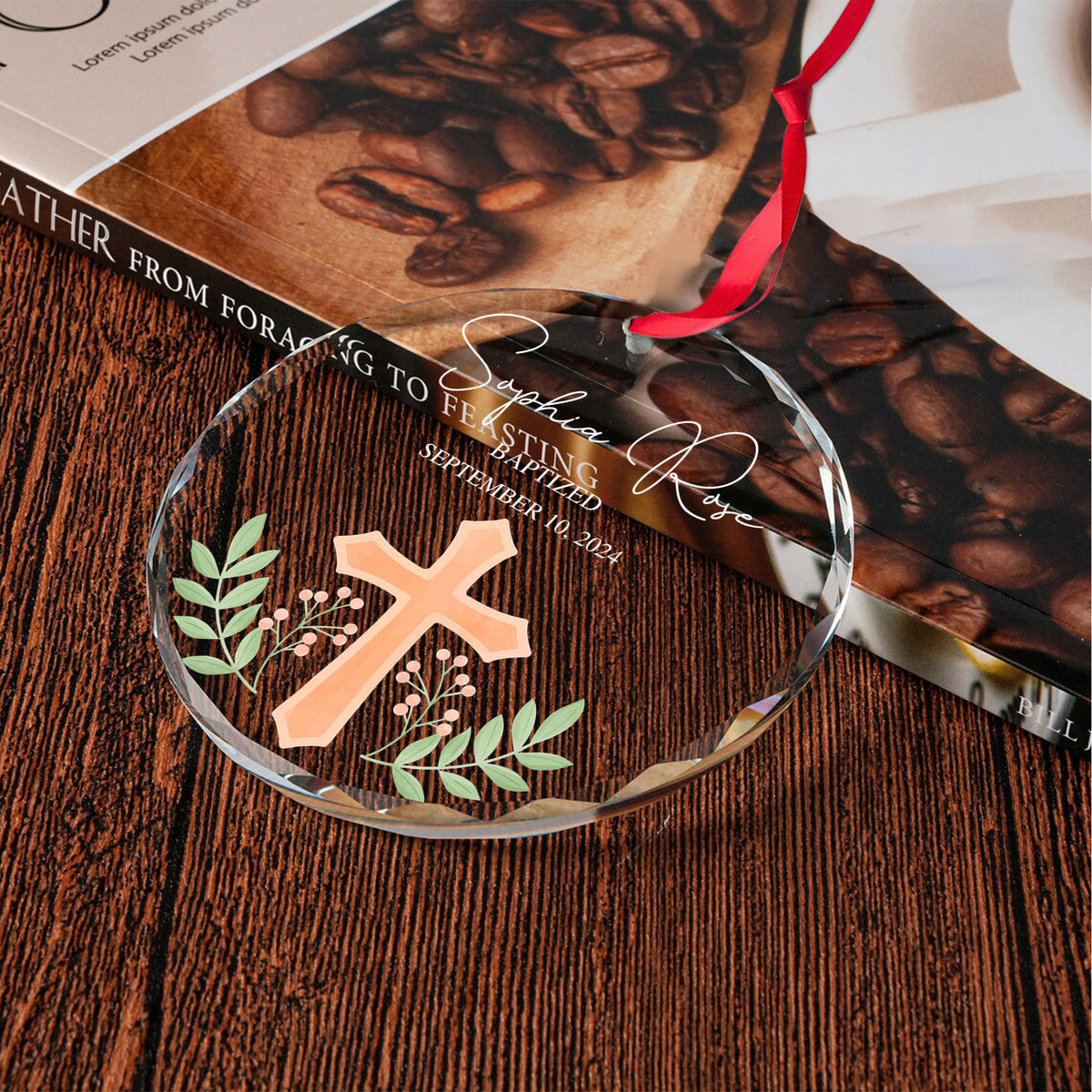 Personalized Baptism Glass Christmas Ornament, Confirmation Gift for Child - image 5