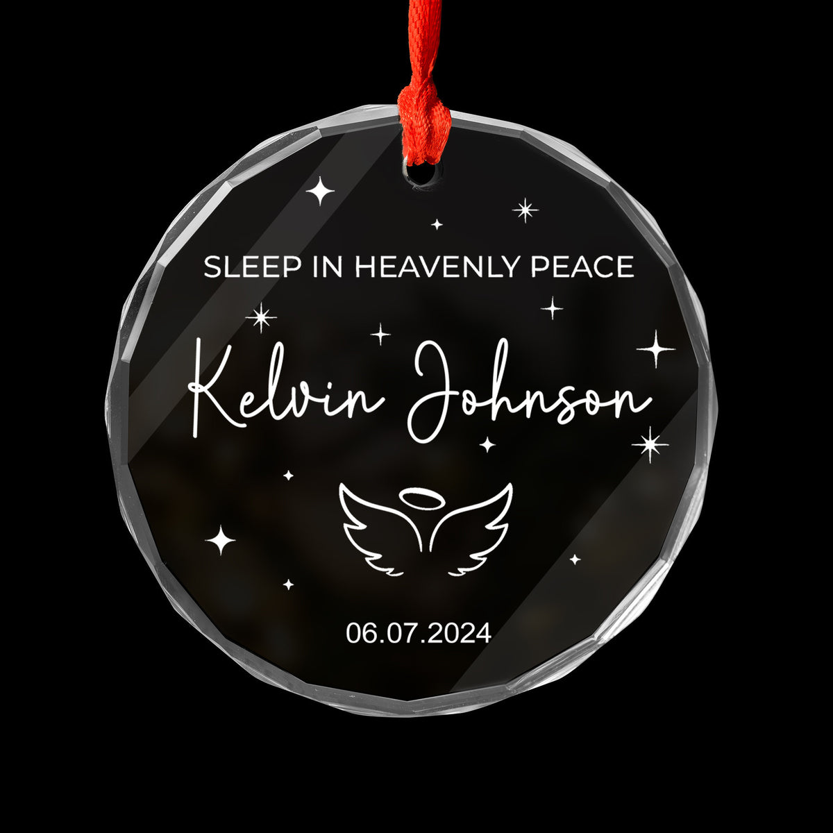 Personalized Sleep in Heavenly Peace Baby Memorial Glass Christmas Ornament, Infant Loss Gift - image 5