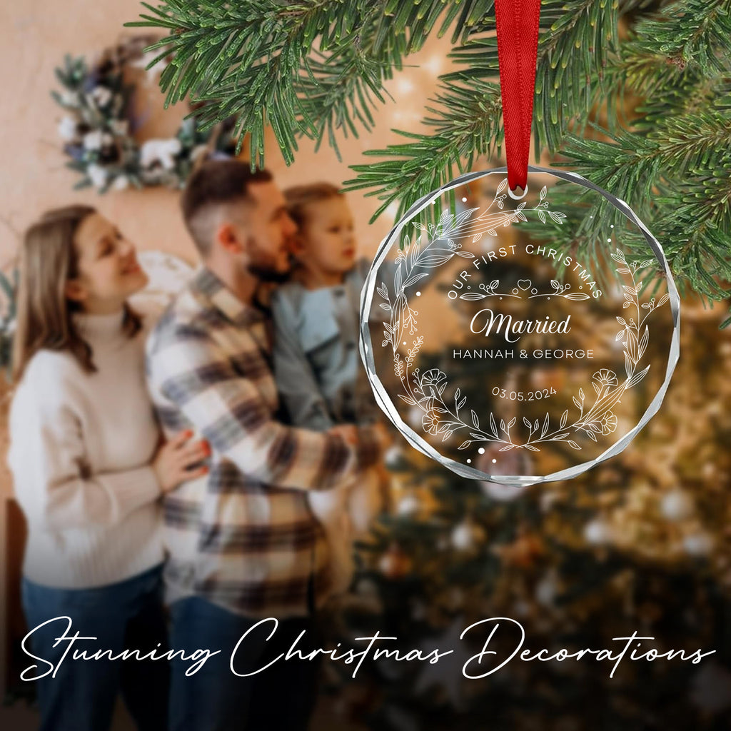 Personalized Newlywed Glass Christmas Ornament 2026, Married Engaged or Together Gift - image 6