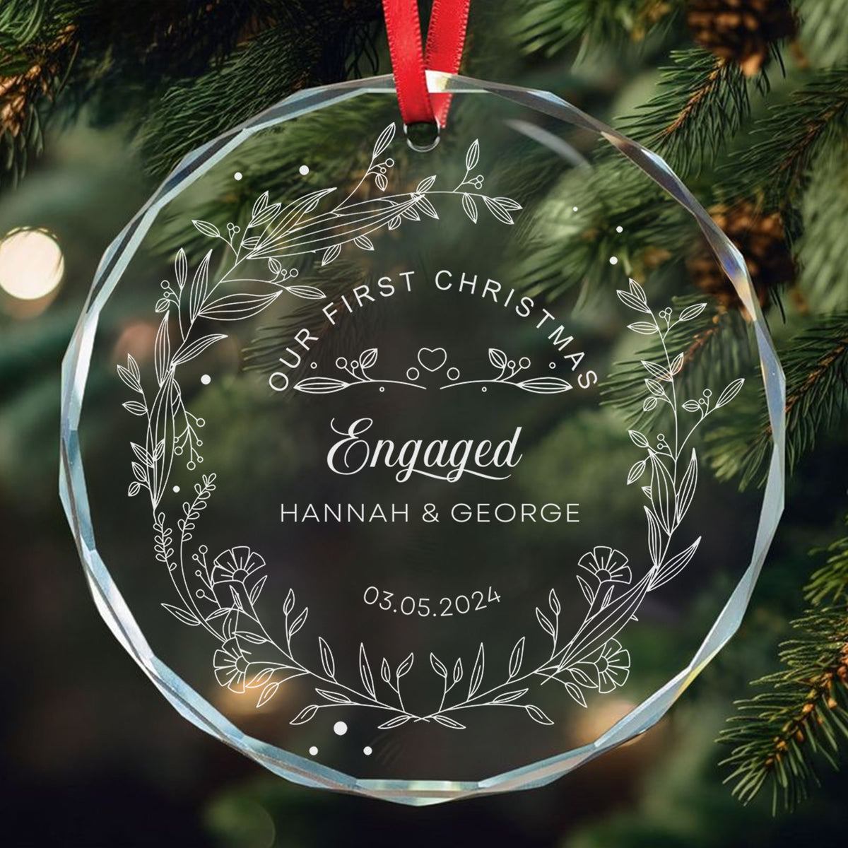 Personalized Newlywed Glass Christmas Ornament 2026, Married Engaged or Together Gift - image 10