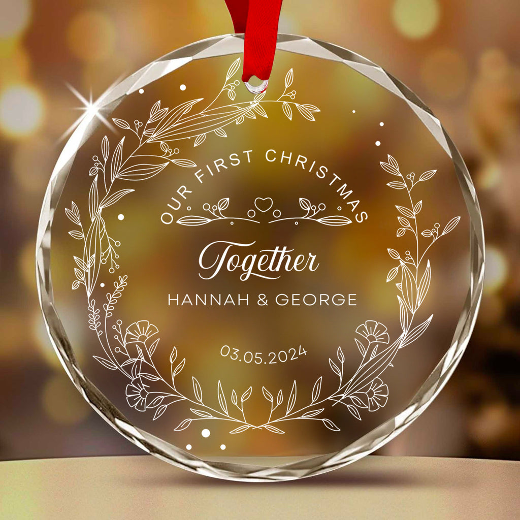 Personalized Newlywed Glass Christmas Ornament 2026, Married Engaged or Together Gift - image 13