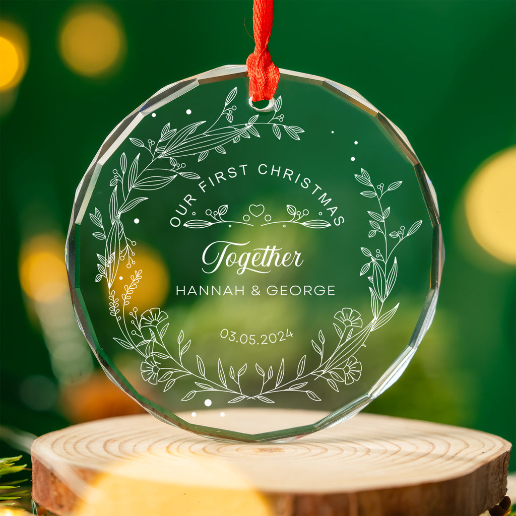 Personalized Newlywed Glass Christmas Ornament 2026, Married Engaged or Together Gift - image 16