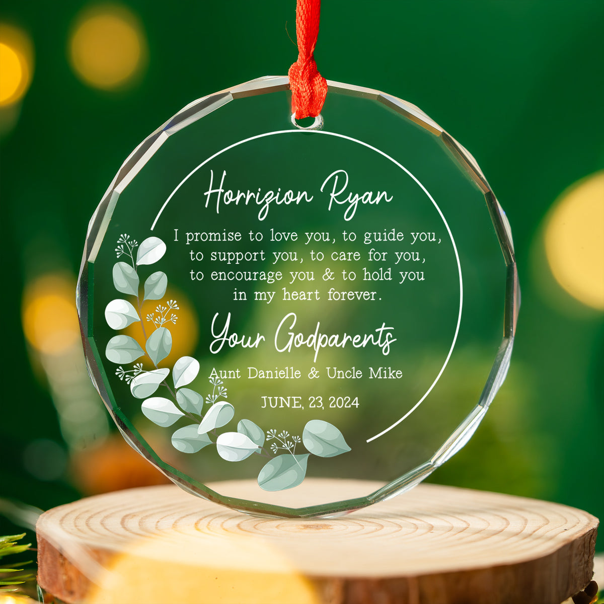 Personalized Baptism Glass Christmas Ornament, Confirmation Gift - image 4