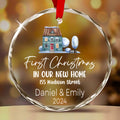 Personalized New Home Glass Christmas Ornament, Housewarming or Realtor Gift