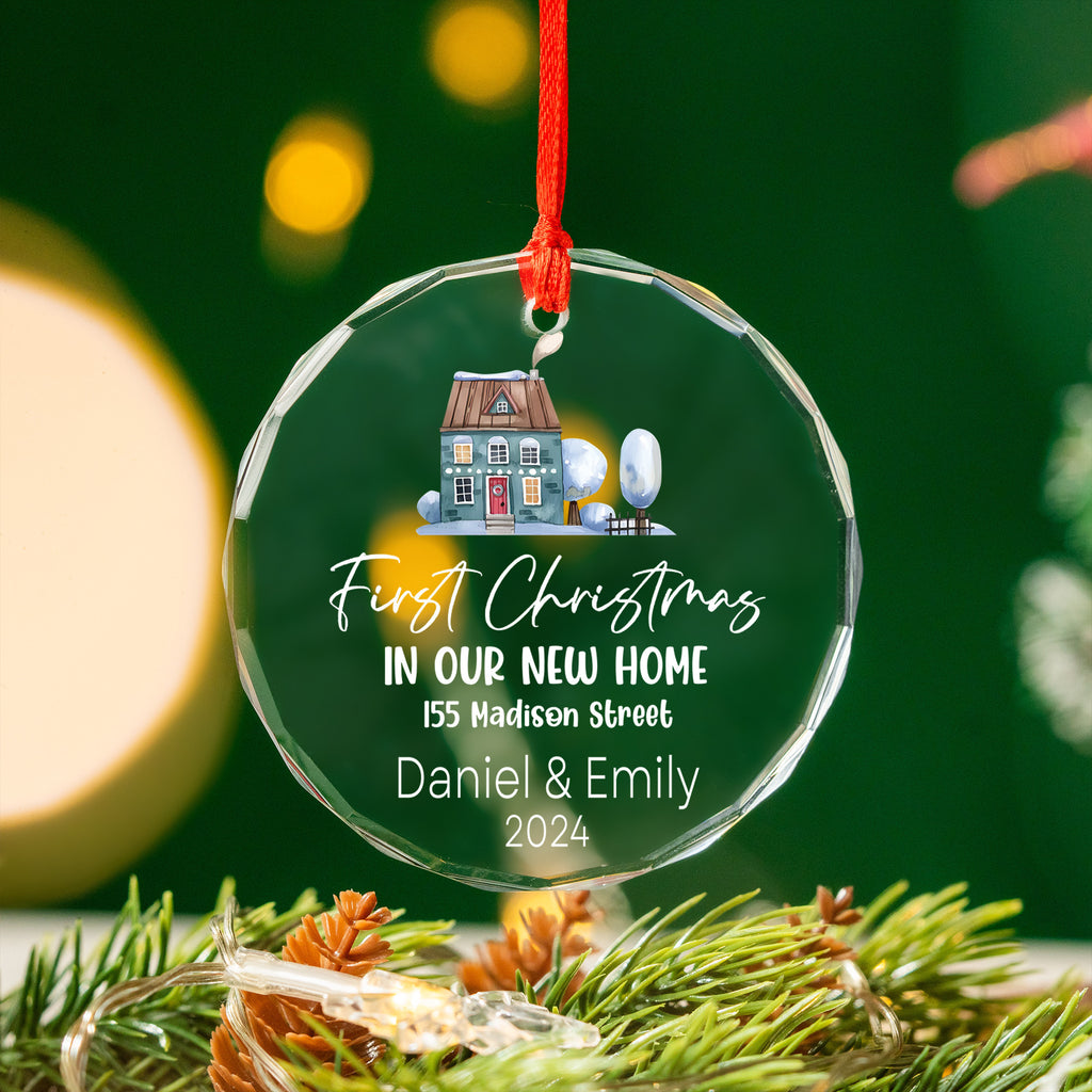 Personalized New Home Glass Christmas Ornament, Housewarming or Realtor Gift - image 3