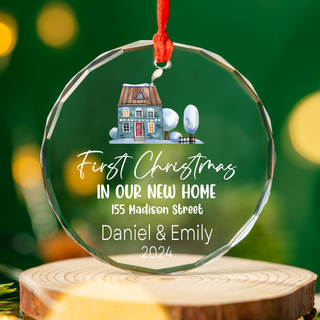 Personalized New Home Glass Christmas Ornament, Housewarming or Realtor Gift - image 4