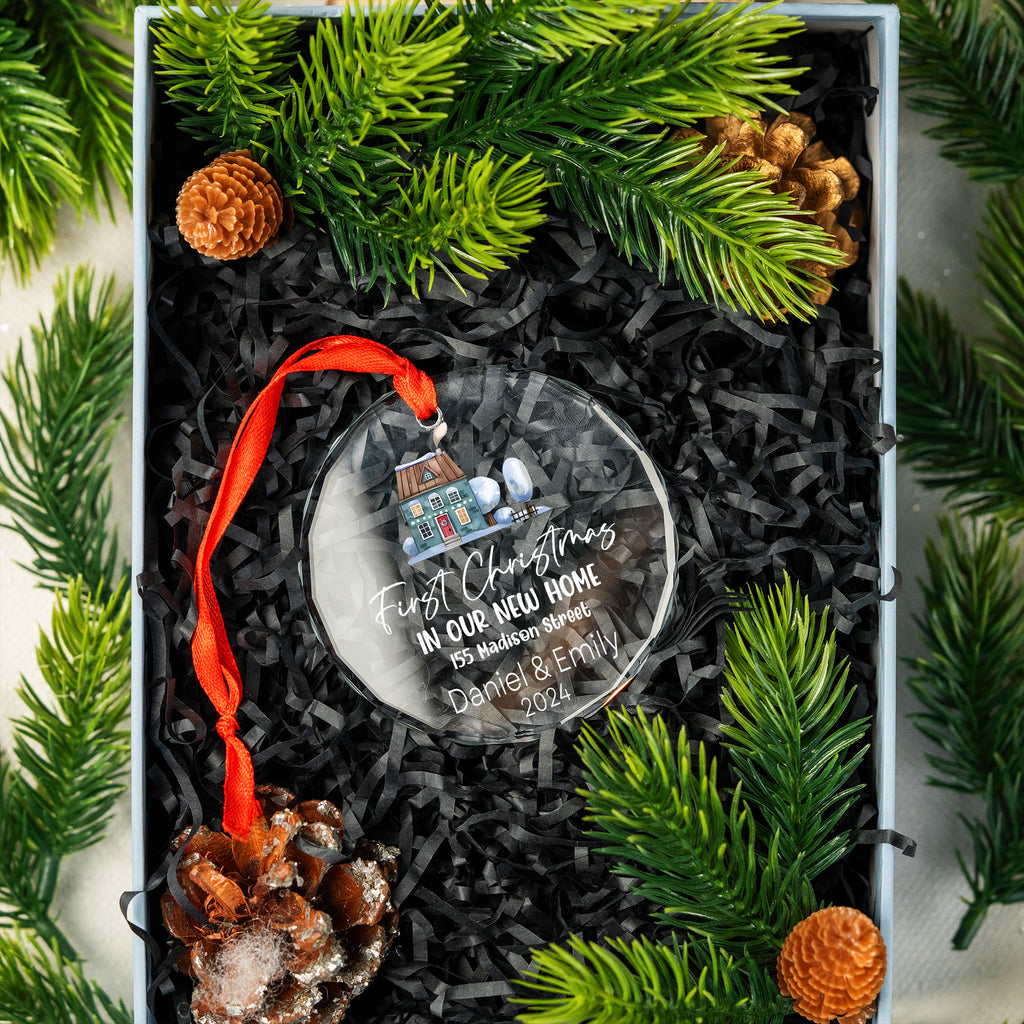Personalized New Home Glass Christmas Ornament, Housewarming or Realtor Gift - image 5