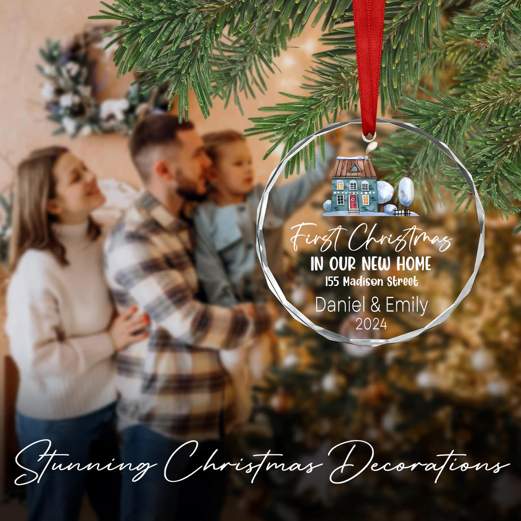 Personalized New Home Glass Christmas Ornament, Housewarming or Realtor Gift - image 6