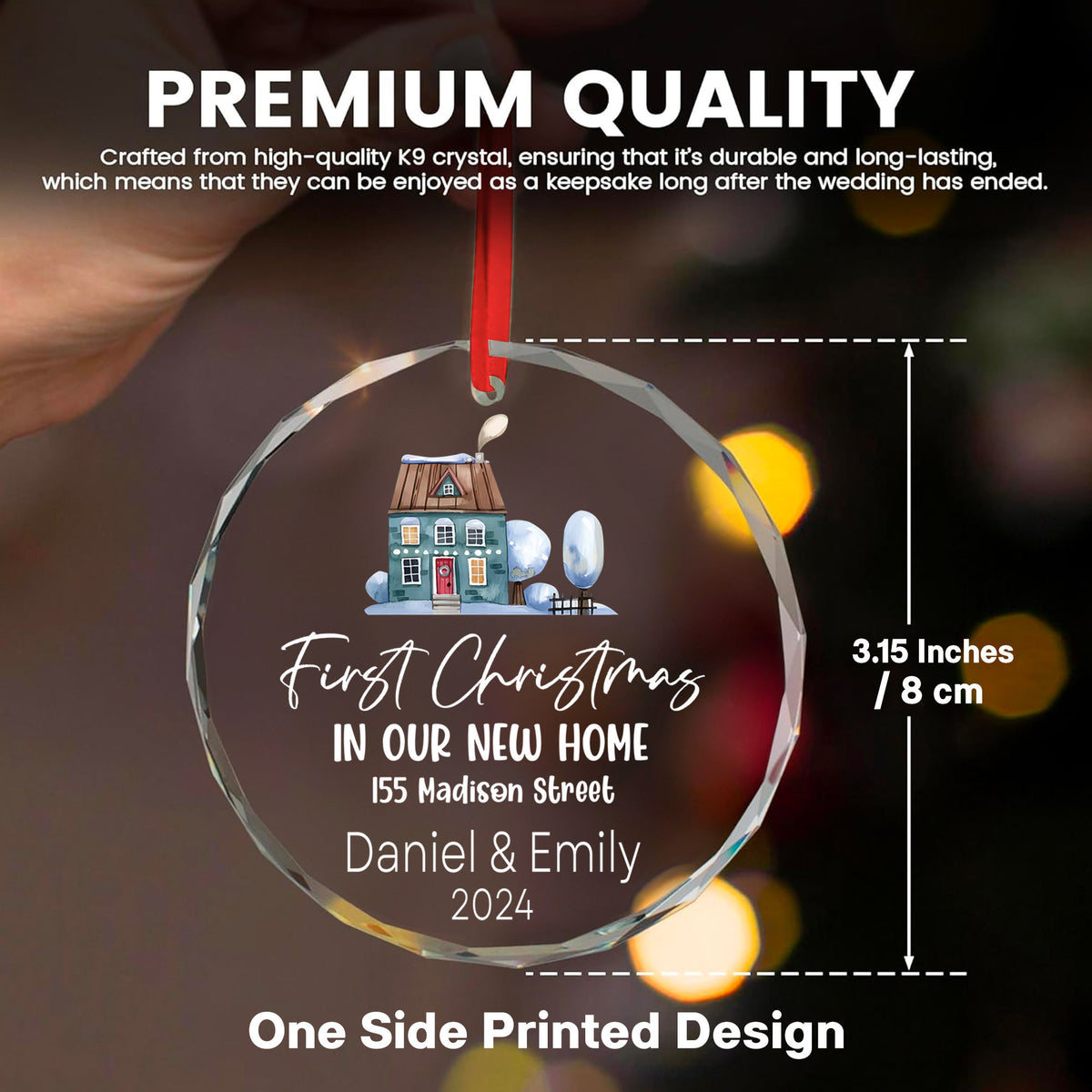 Personalized New Home Glass Christmas Ornament, Housewarming or Realtor Gift - image 7
