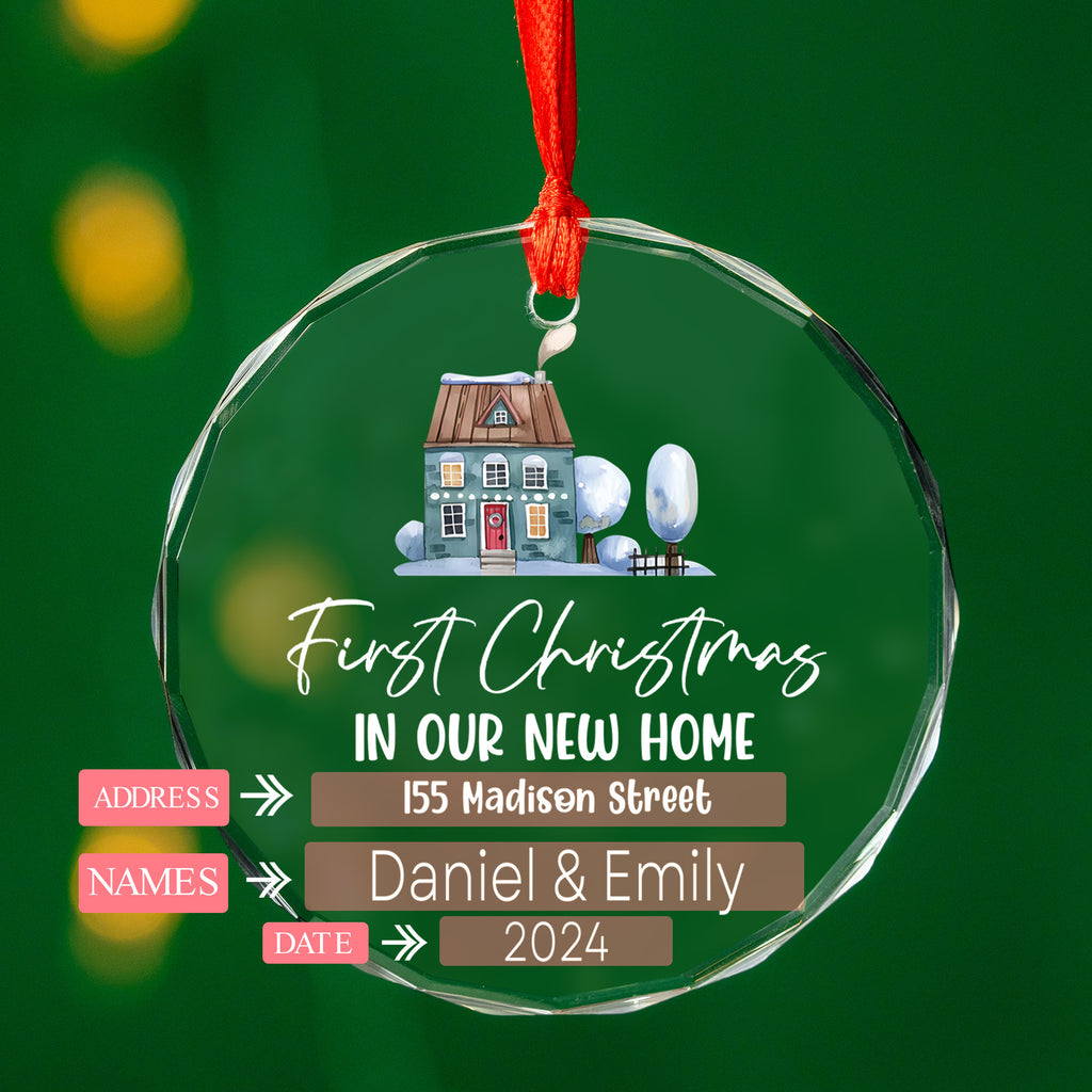 Personalized New Home Glass Christmas Ornament, Housewarming or Realtor Gift - image 8