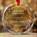 Personalized First Christmas Engaged Glass Ornament 2026, Engagement Gift