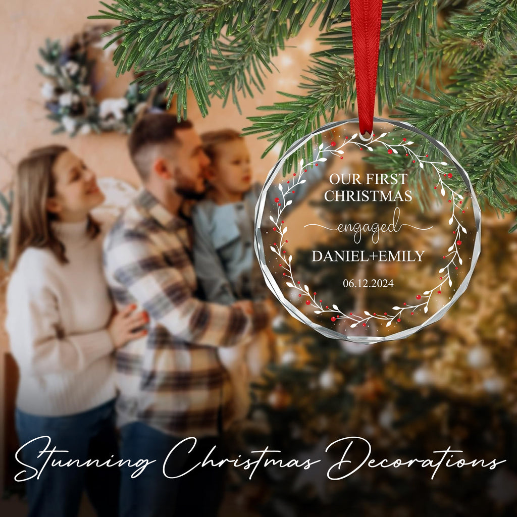 Personalized First Christmas Engaged Glass Ornament 2026, Engagement Gift - image 6