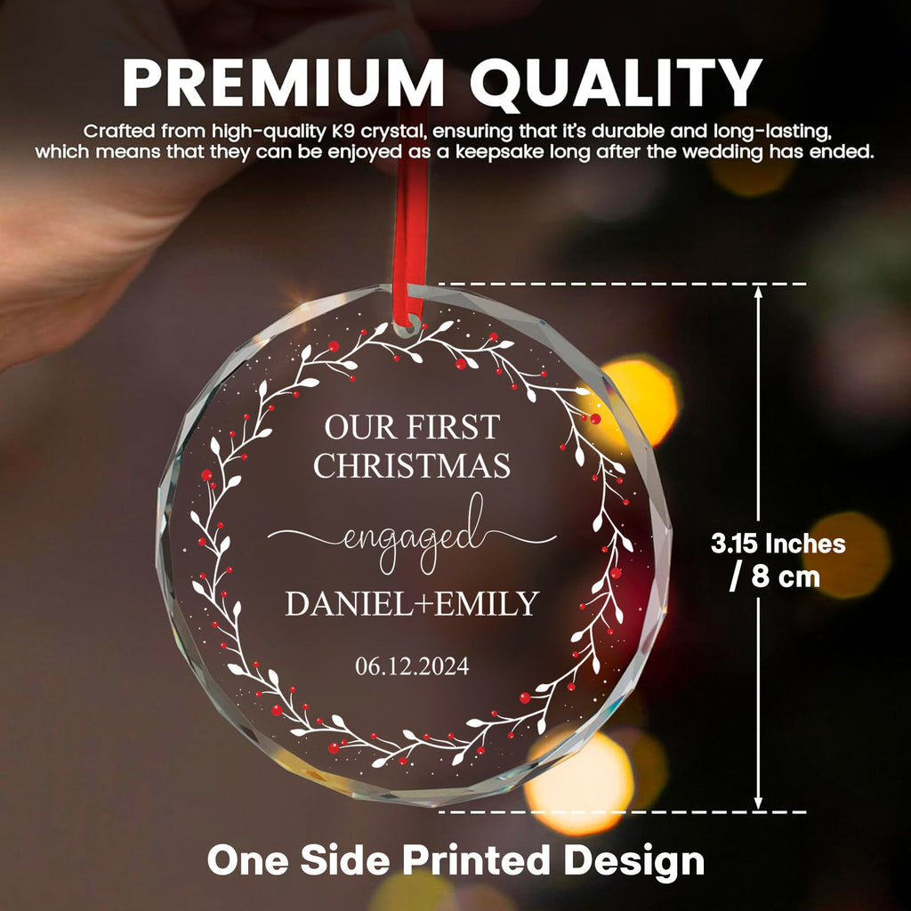 Personalized First Christmas Engaged Glass Ornament 2026, Engagement Gift - image 7