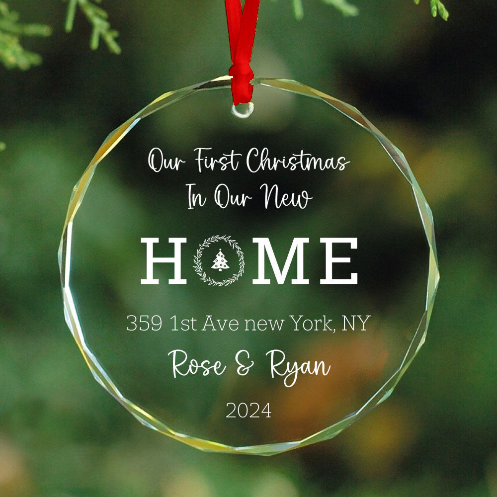 Personalized New Home Glass Christmas Ornament 2026, First Home Gift - image 2