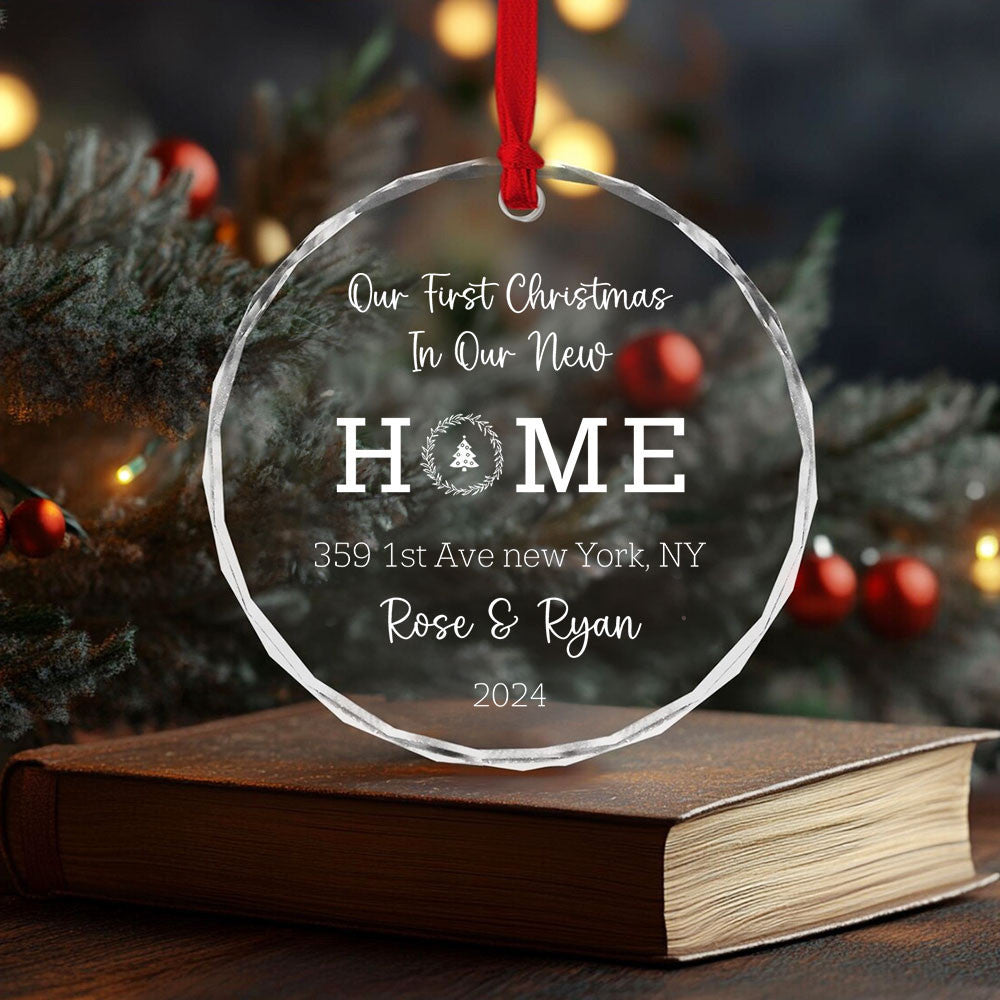 Personalized New Home Glass Christmas Ornament 2026, First Home Gift - image 4