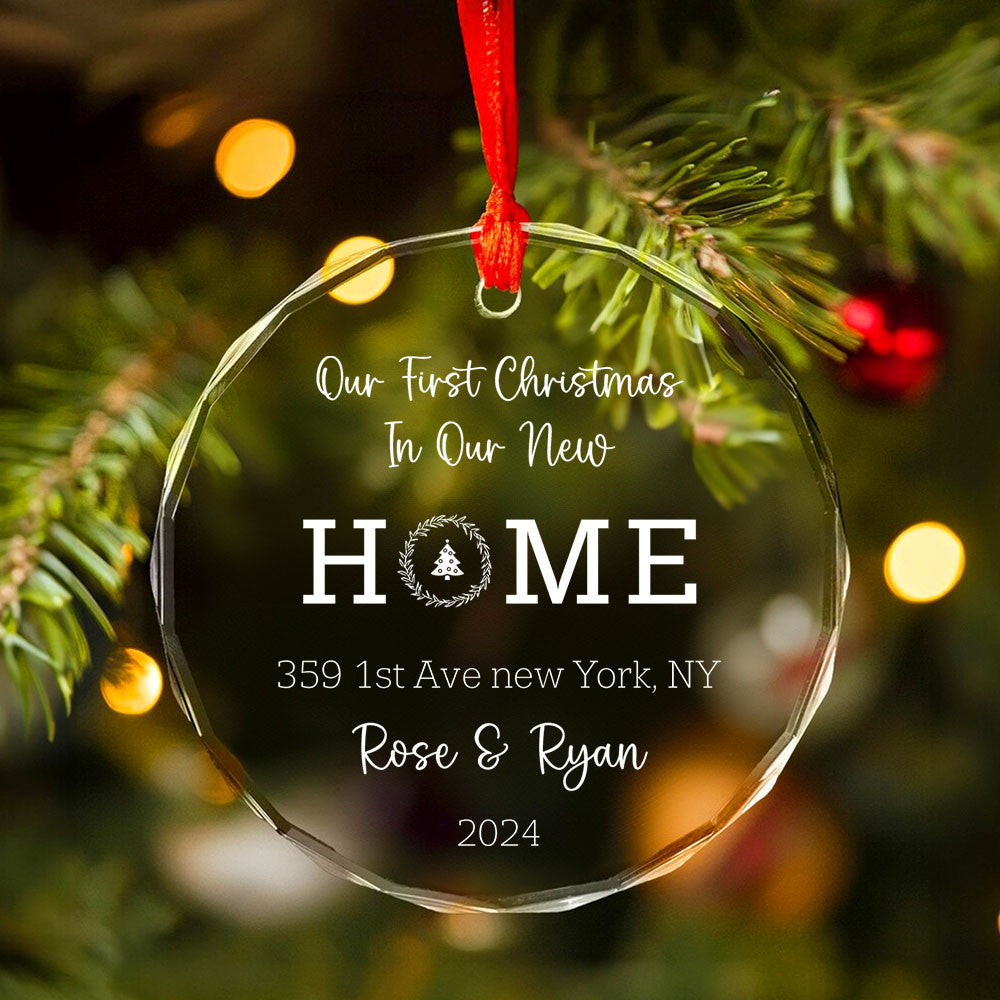 Personalized New Home Glass Christmas Ornament 2026, First Home Gift - image 3