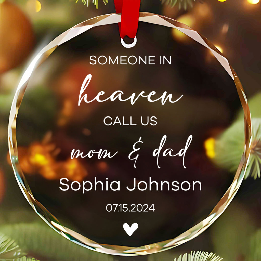 Personalized Angel Baby Miscarriage Glass Christmas Ornament, Pregnancy Loss Gift - image 2