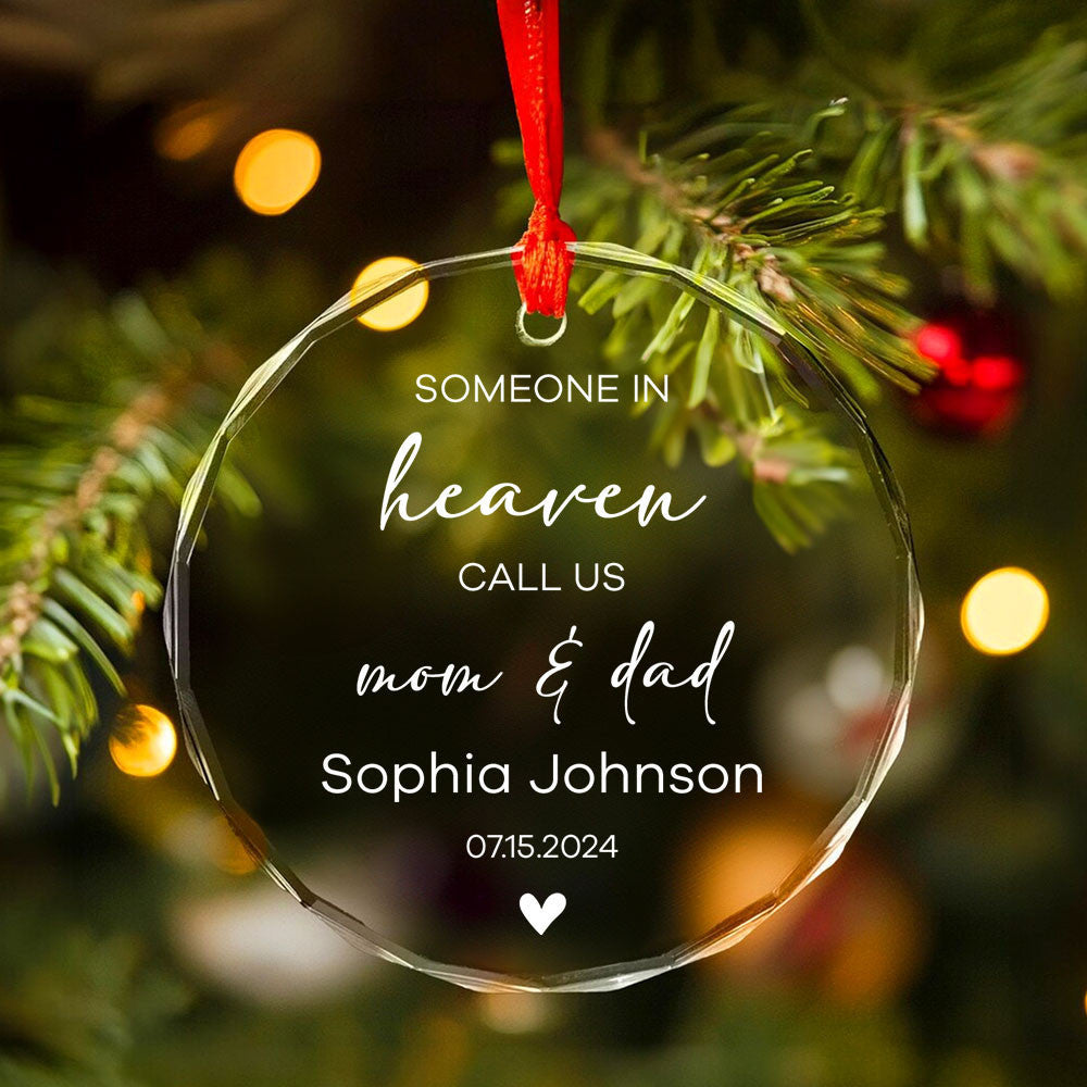 Personalized Angel Baby Miscarriage Glass Christmas Ornament, Pregnancy Loss Gift - image 3