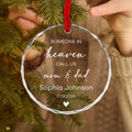 Personalized Angel Baby Miscarriage Glass Christmas Ornament, Pregnancy Loss Gift