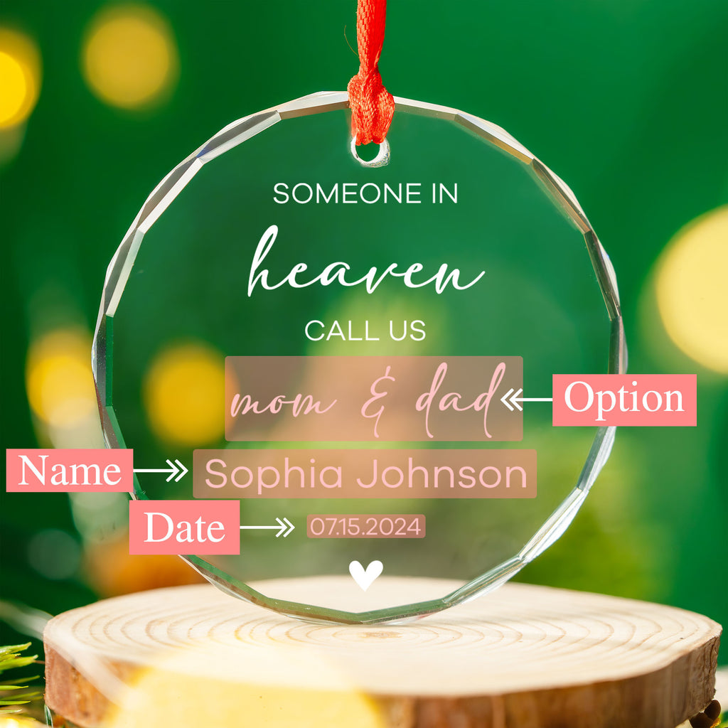 Personalized Angel Baby Miscarriage Glass Christmas Ornament, Pregnancy Loss Gift - image 4