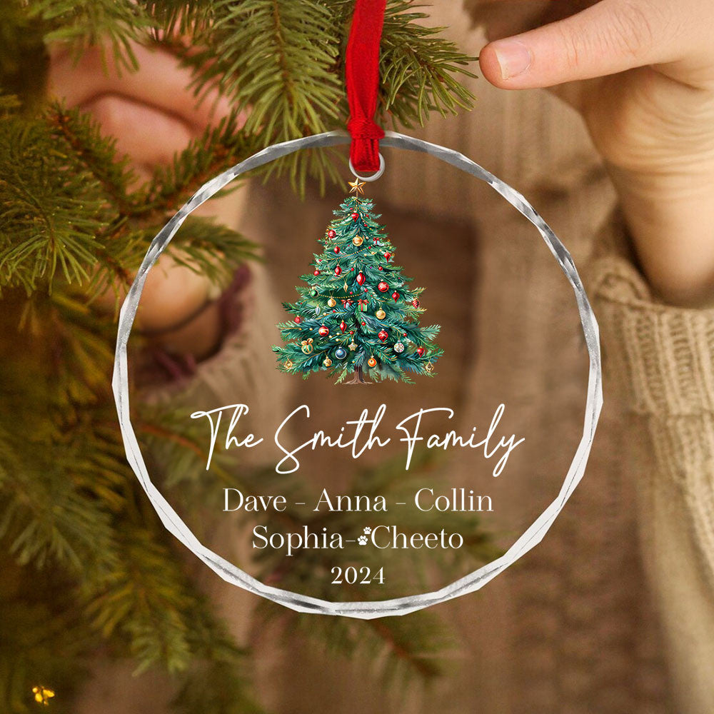 Personalized Clear Glass Family Christmas Ornament 2026, Family Names Gift - image 3