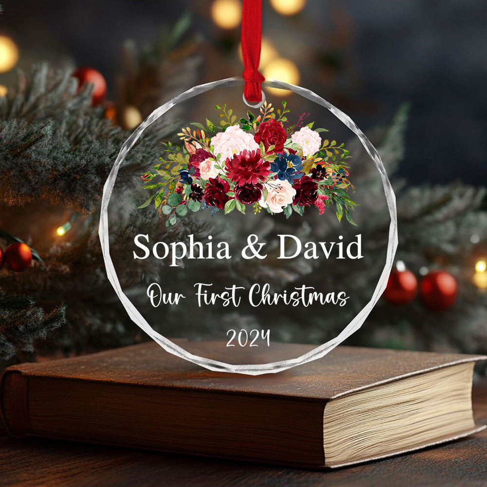 Personalized First Home Glass Christmas Ornament, Engagement Party Gift - image 5