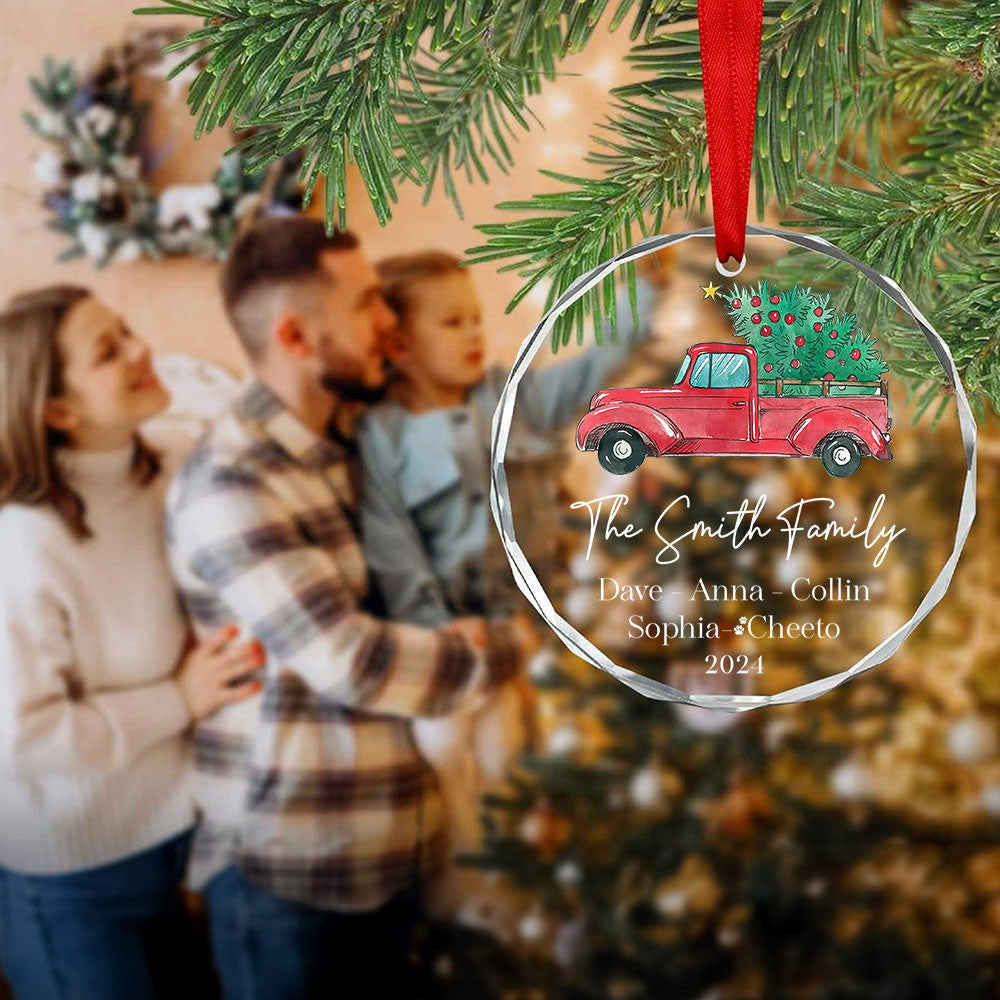 Personalized Family Glass Christmas Ornament with Pet Names 2026, Family Keepsake - image 8