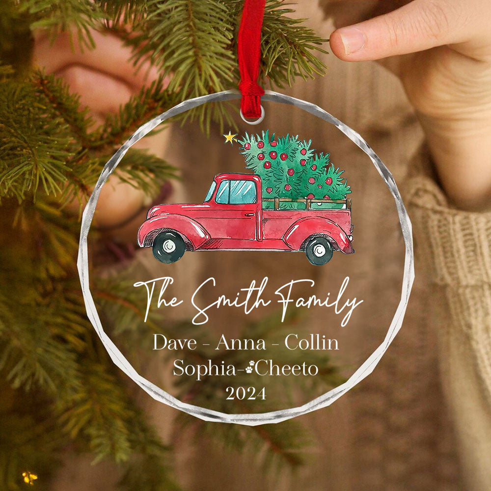 Personalized Family Glass Christmas Ornament with Pet Names 2026, Family Keepsake - image 6