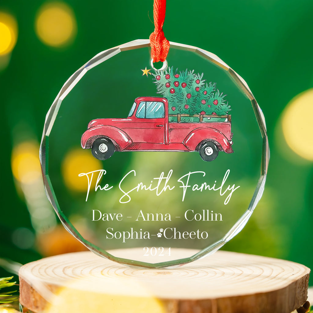 Personalized Family Glass Christmas Ornament with Pet Names 2026, Family Keepsake - image 7