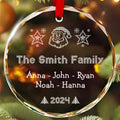 Personalized Santa Family Glass Christmas Ornament with Dog Names 2026, Christmas Gift