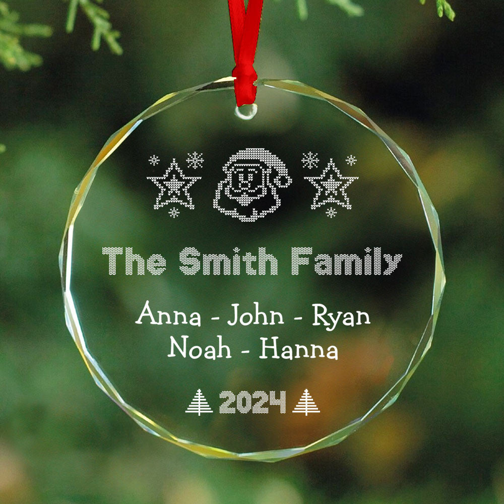 Personalized Santa Family Glass Christmas Ornament with Dog Names 2026, Christmas Gift - image 7