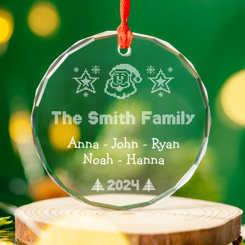 Personalized Santa Family Glass Christmas Ornament with Dog Names 2026, Christmas Gift - image 8