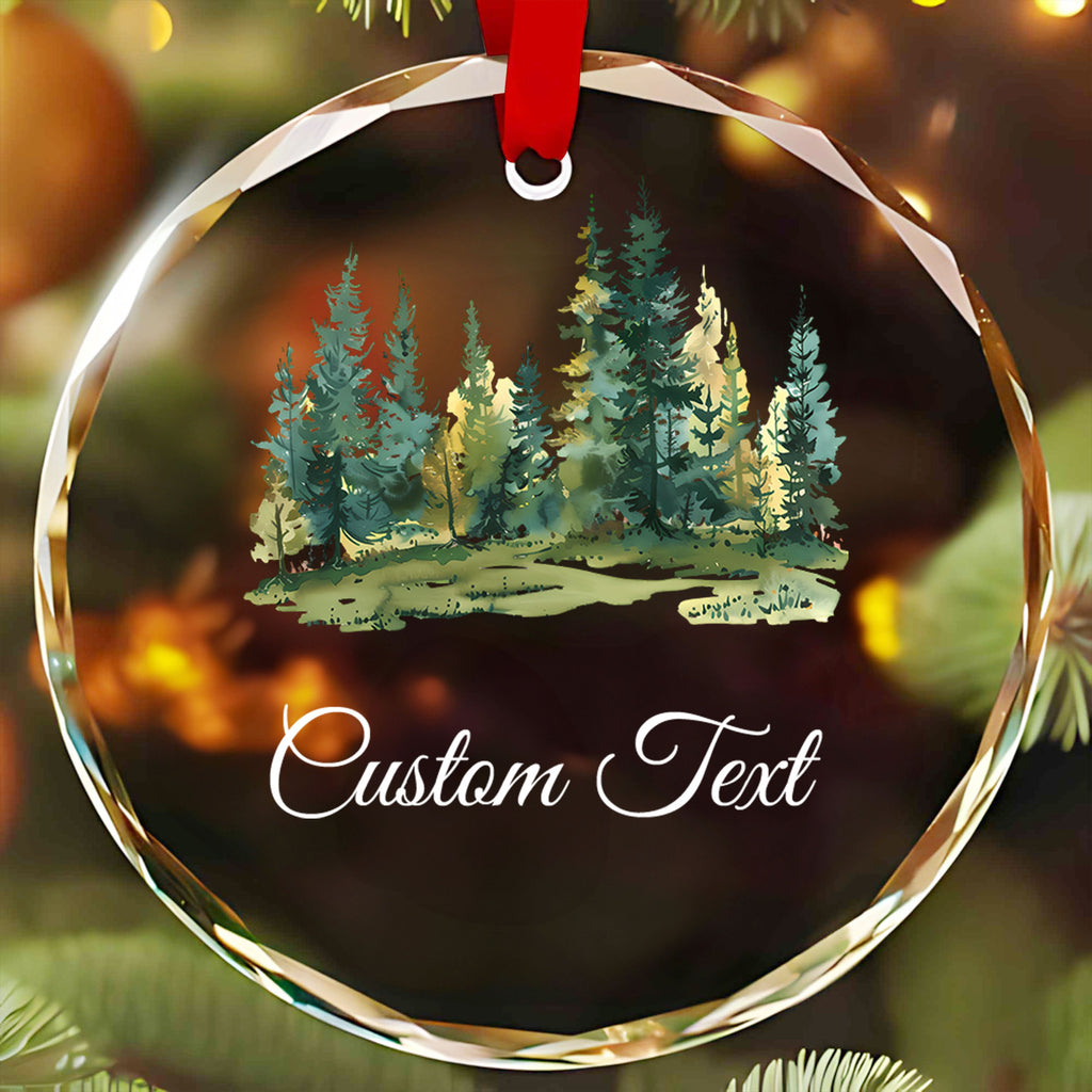 Personalized Custom Text Memorial Glass Christmas Ornament, Remembrance Gift