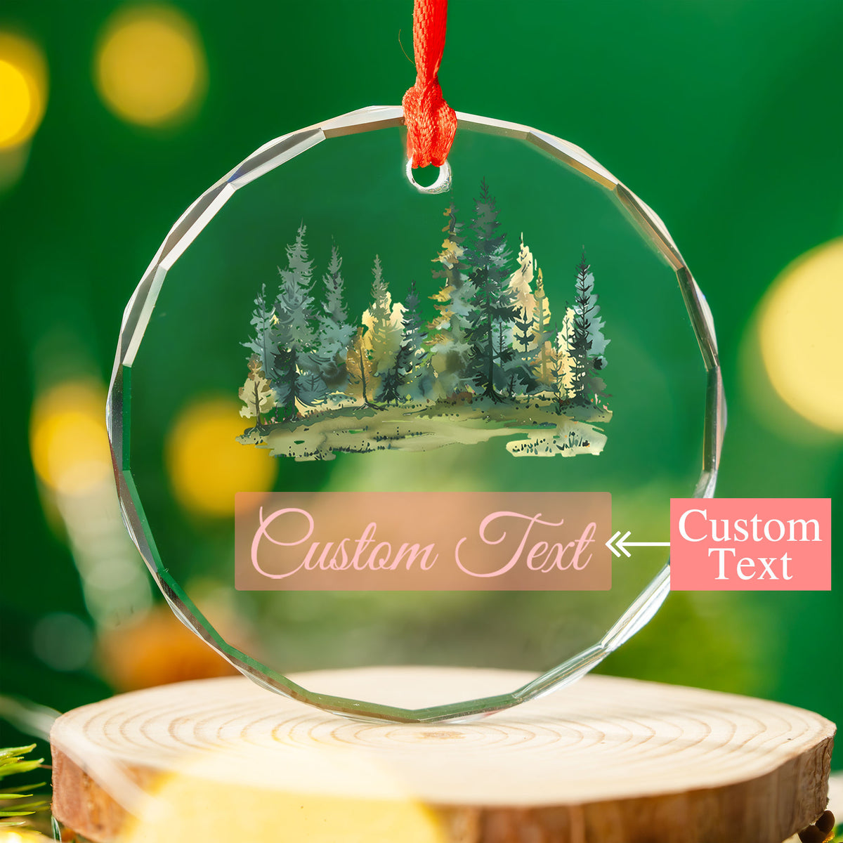 Personalized Custom Text Memorial Glass Christmas Ornament, Remembrance Gift - image 4