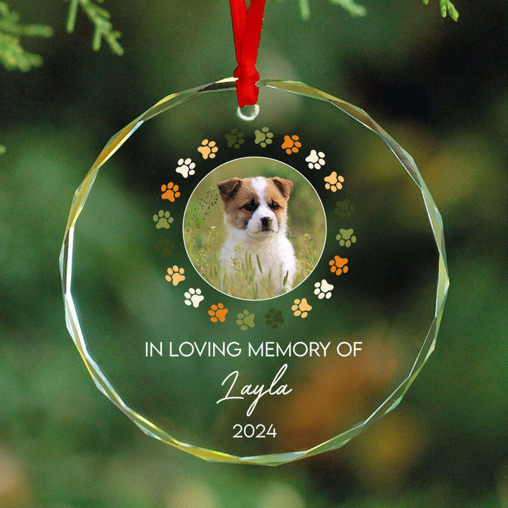 Personalized Dog Memorial Glass Christmas Ornament, In Loving Memory of Dog Gift - image 2