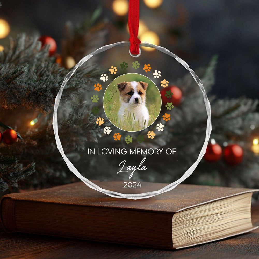Personalized Dog Memorial Glass Christmas Ornament, In Loving Memory of Dog Gift - image 3