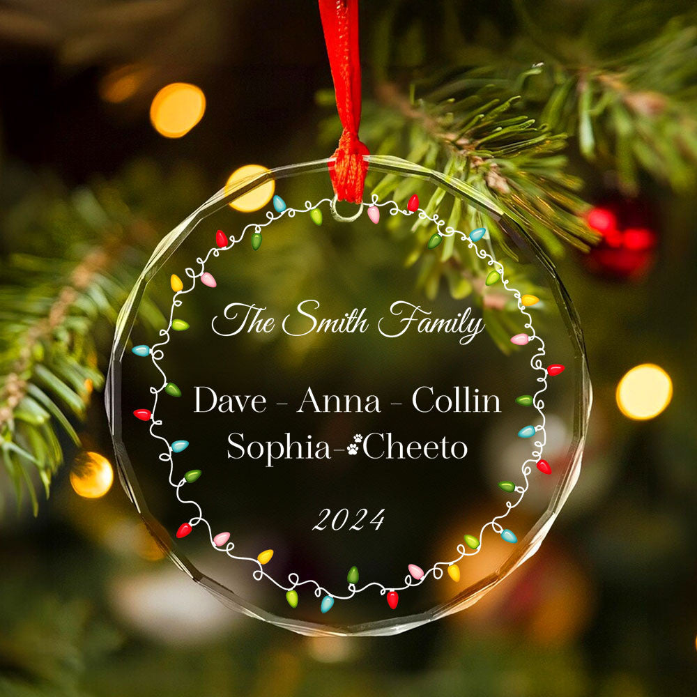 Personalized Family Glass Christmas Ornament, Gift for Grandparents - image 2