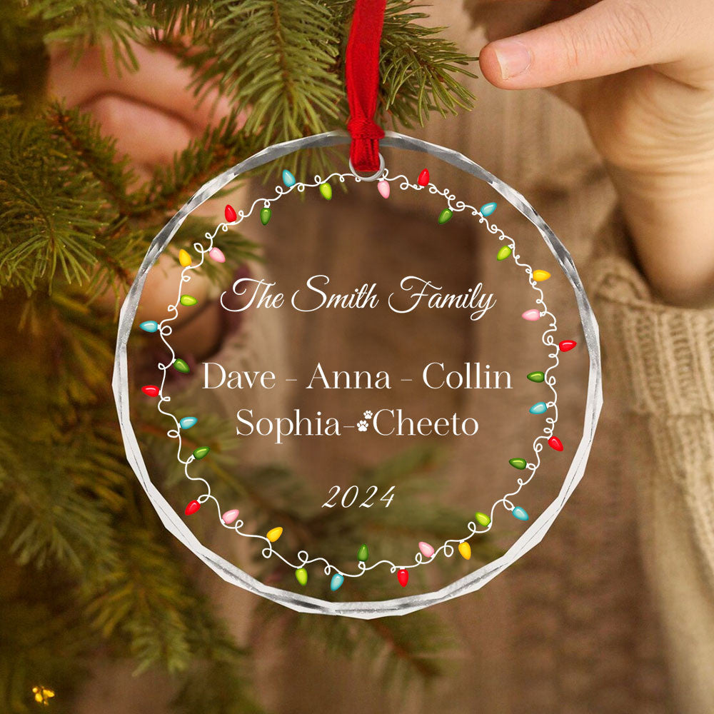 Personalized Family Glass Christmas Ornament, Gift for Grandparents - image 3