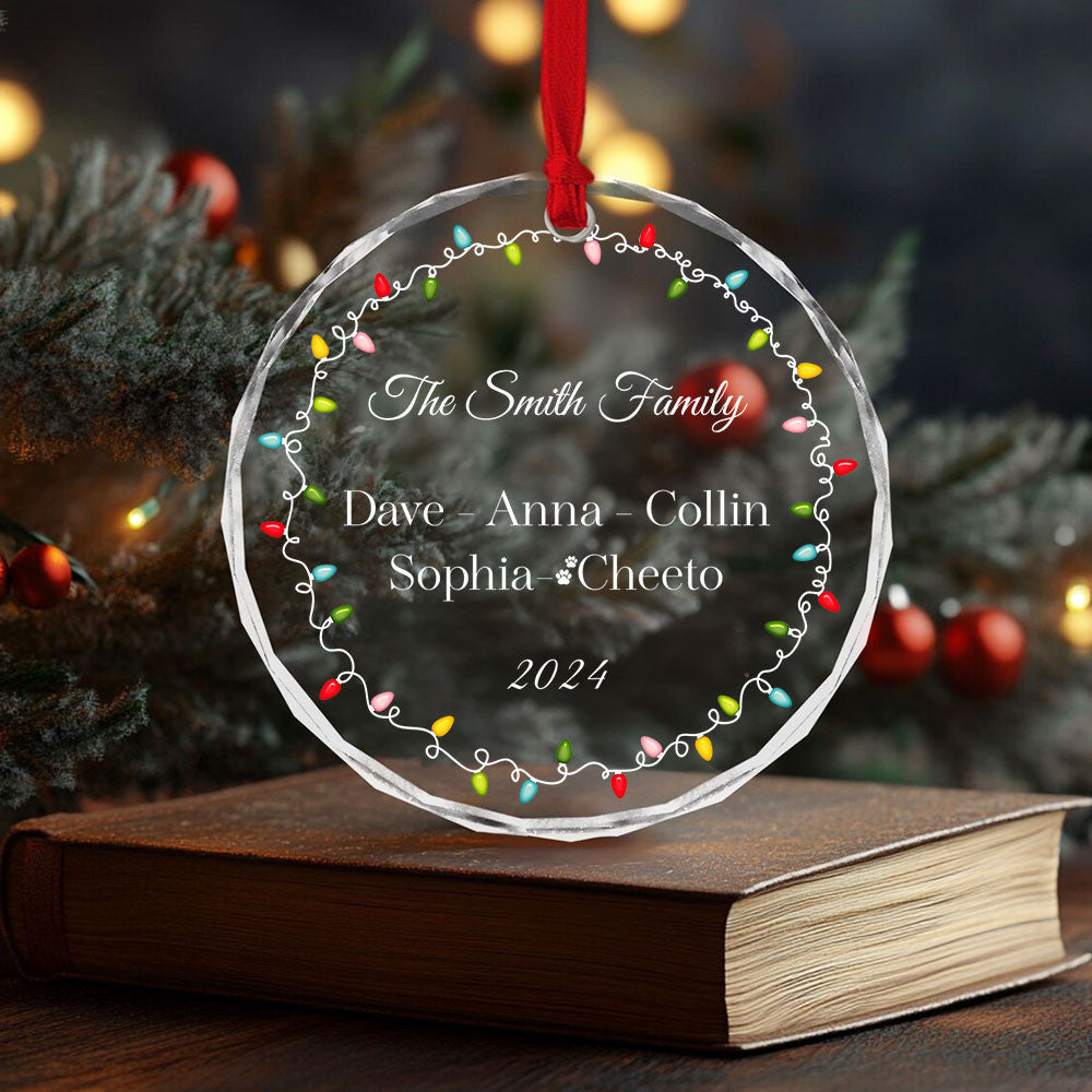 Personalized Family Glass Christmas Ornament, Gift for Grandparents - image 4