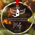 Personalized Cat Memorial Glass Christmas Ornament, Cat with Wings Loss of Cat Gift