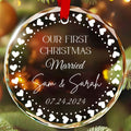 Personalized 1st Christmas as Married Glass Ornament, Christmas Tree Wedding Gift