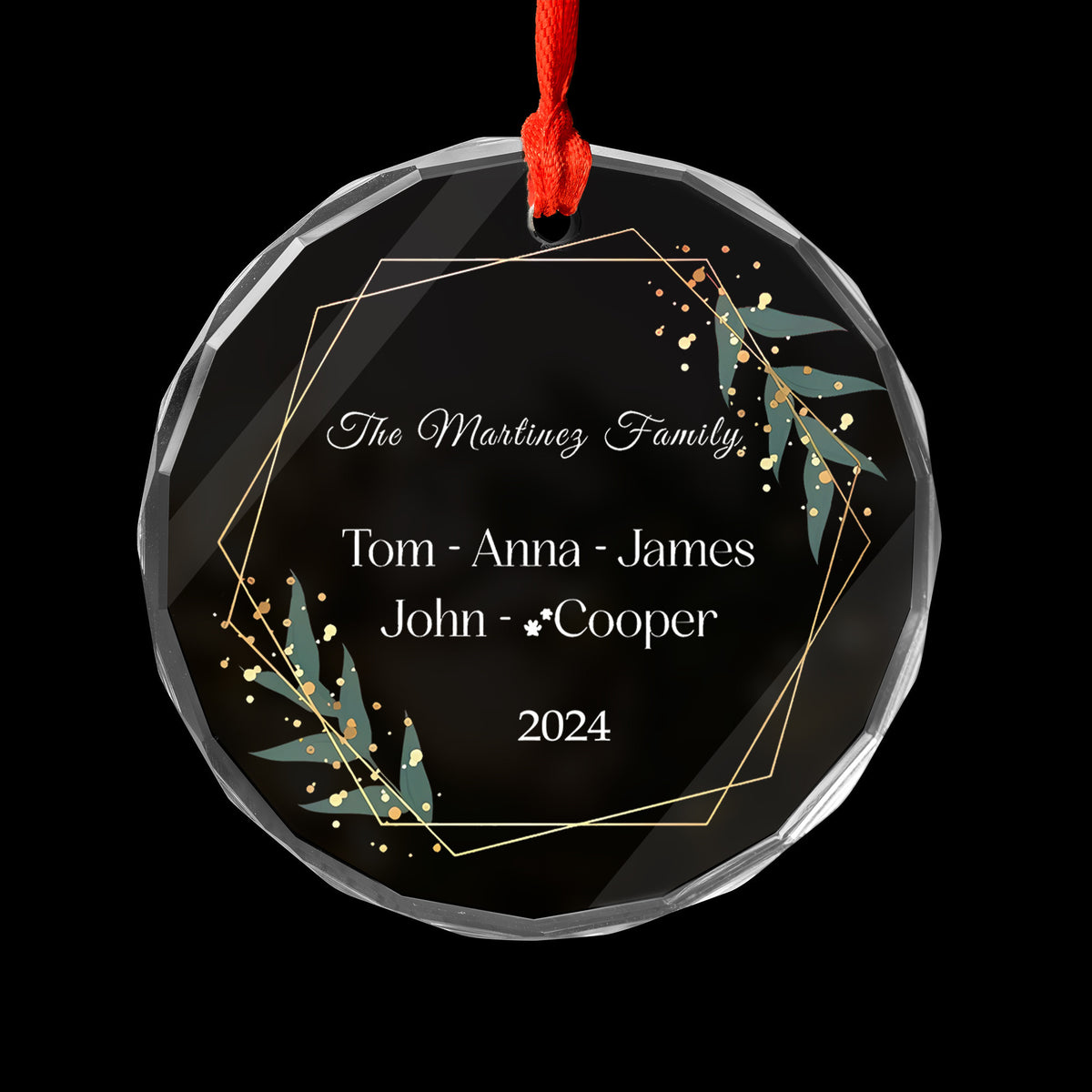 Personalized Grandkids Family Glass Christmas Ornament with Pet Names, Grandparents Gift - image 5