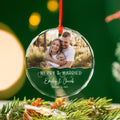 Personalized Merry and Married First Christmas Glass Ornament, Wedding Gift