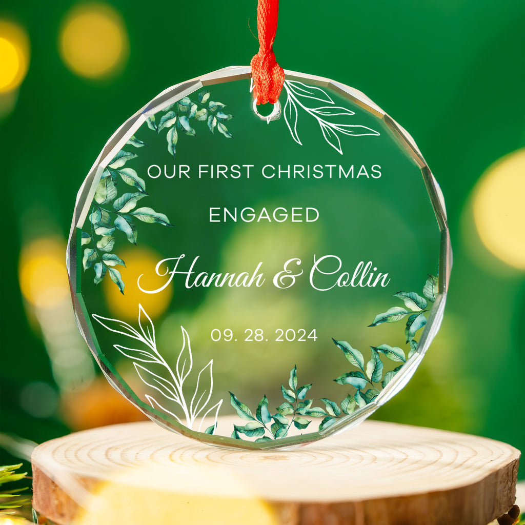 Personalized Engaged Glass Christmas Ornament, Engagement Party Gift - image 8