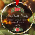 Personalized Family Christmas Tree Glass Ornament, Family Names Keepsake