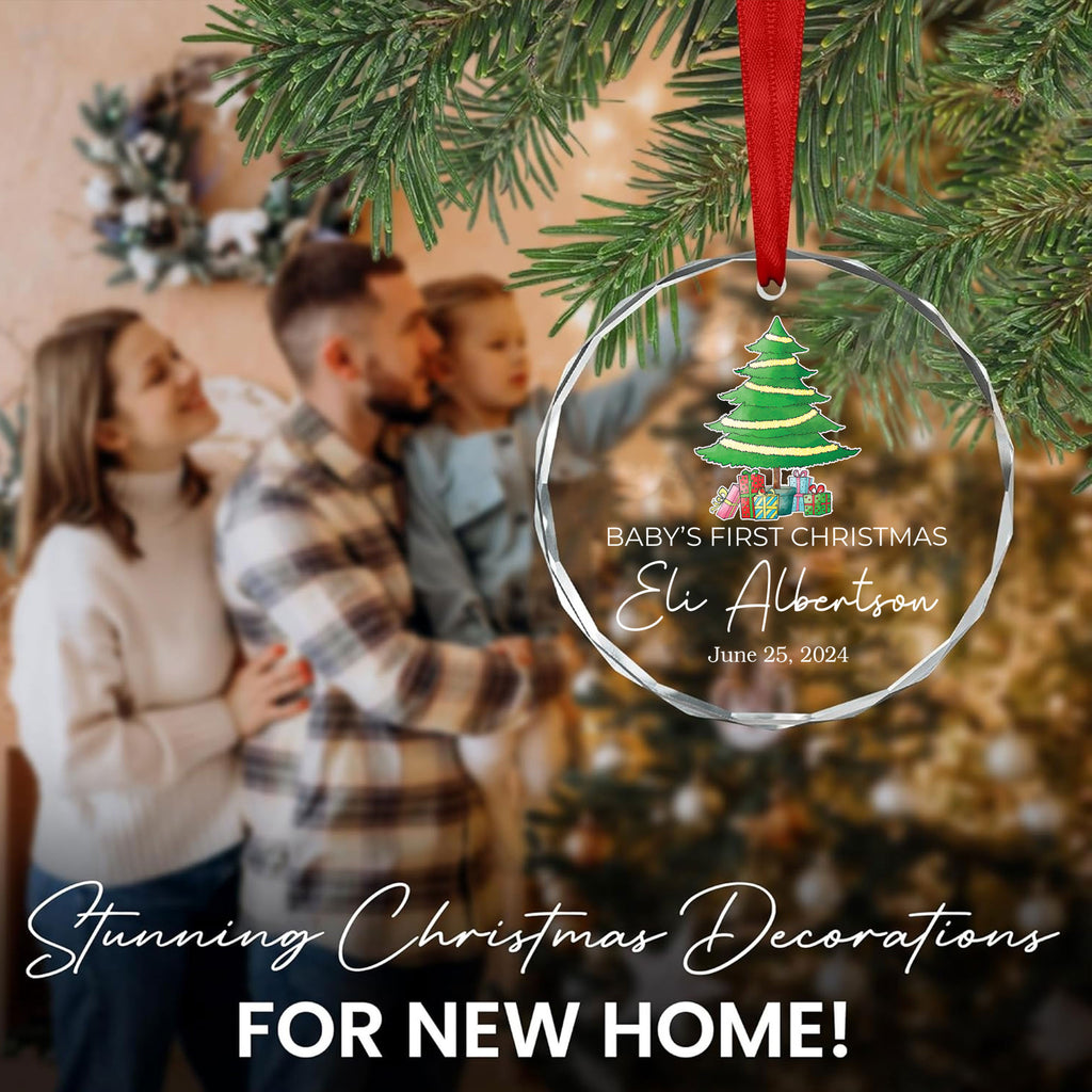 Personalized Baby Glass Christmas Ornament, Baby Xmas Gift - image 6