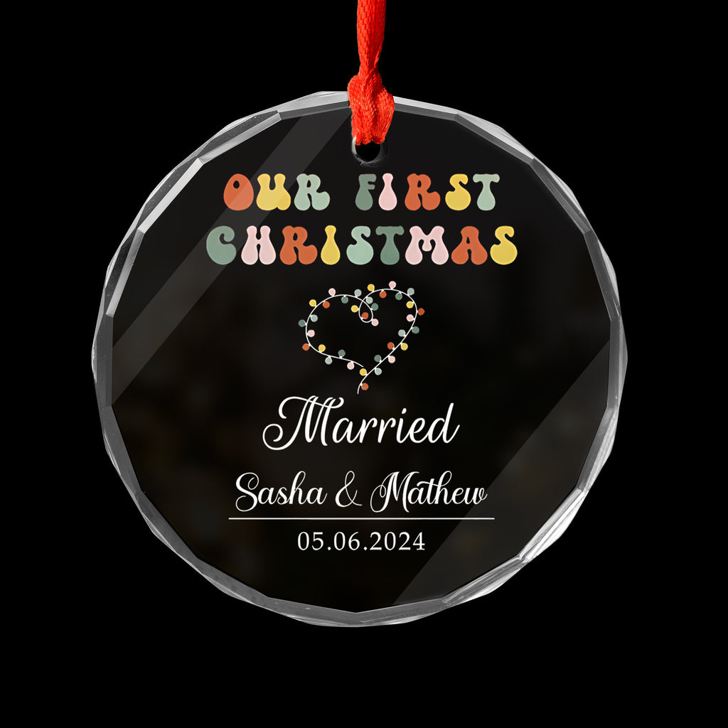 Personalized Engagement Glass Christmas Ornament, 1st Christmas Engaged Gift - image 4
