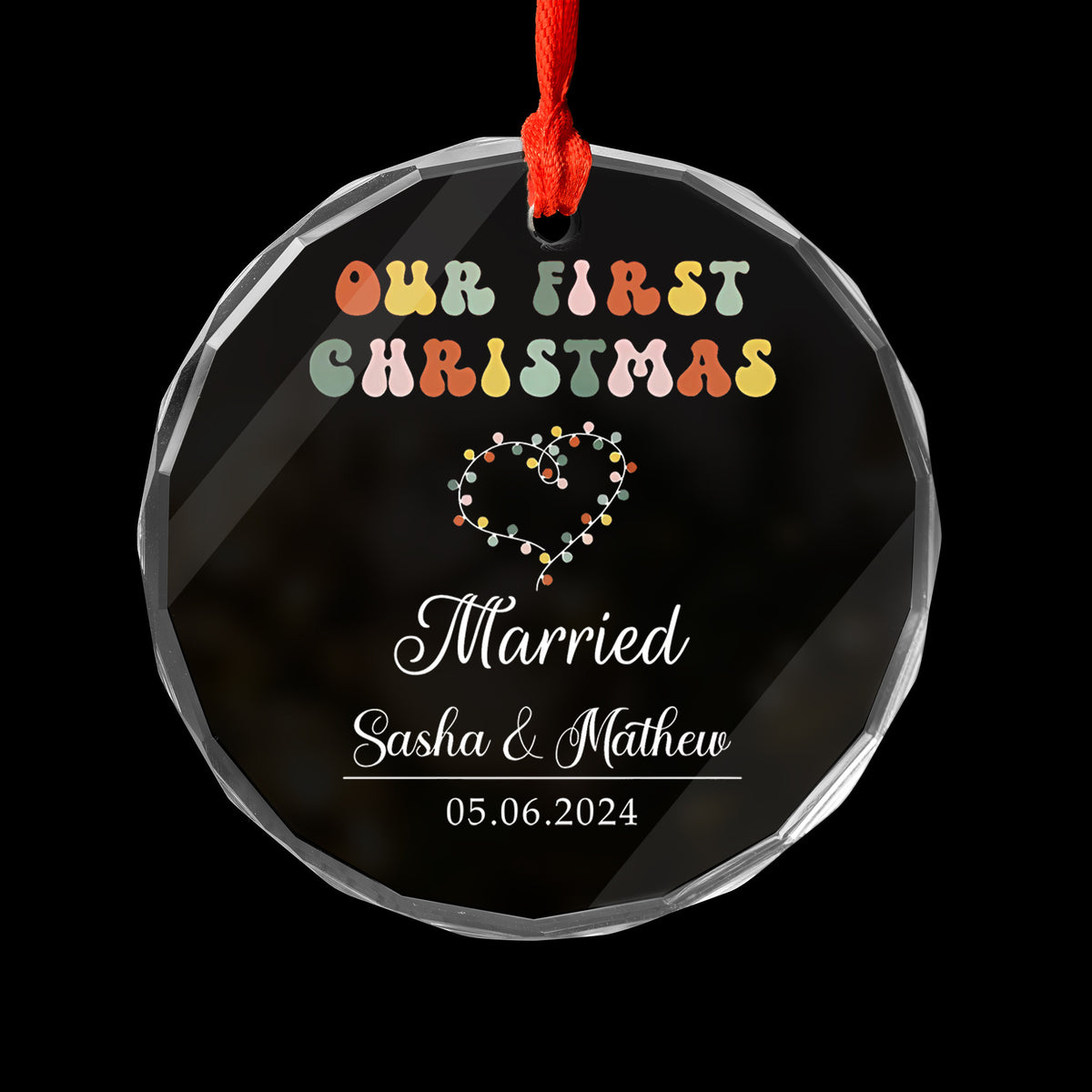 Personalized Engagement Glass Christmas Ornament, 1st Christmas Engaged Gift - image 4