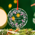 Personalized Couples Glass Christmas Ornament, Engagement Gift