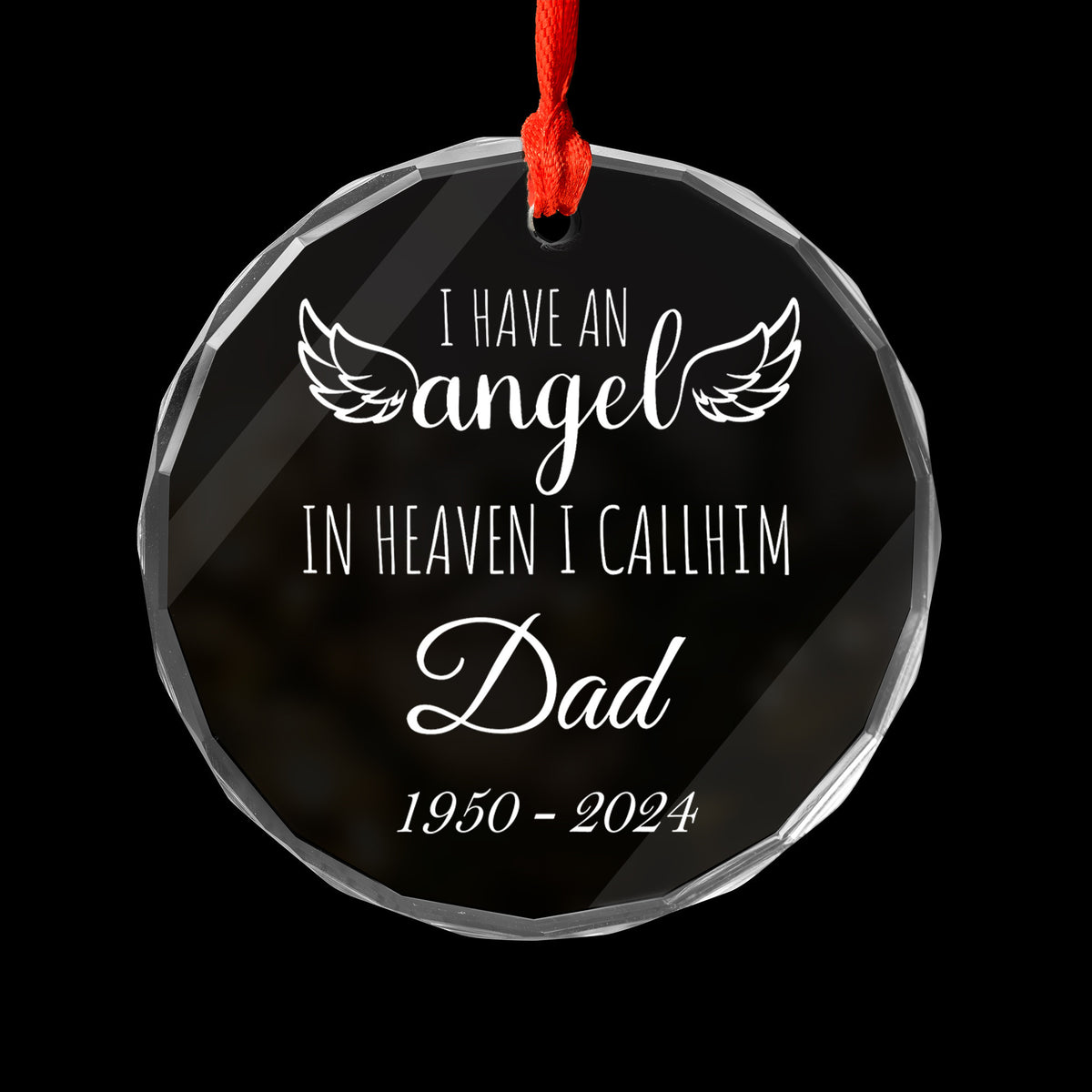 Personalized Angel in Heaven Christmas Memorial Glass Ornament, Loss of Loved One Gift - image 6